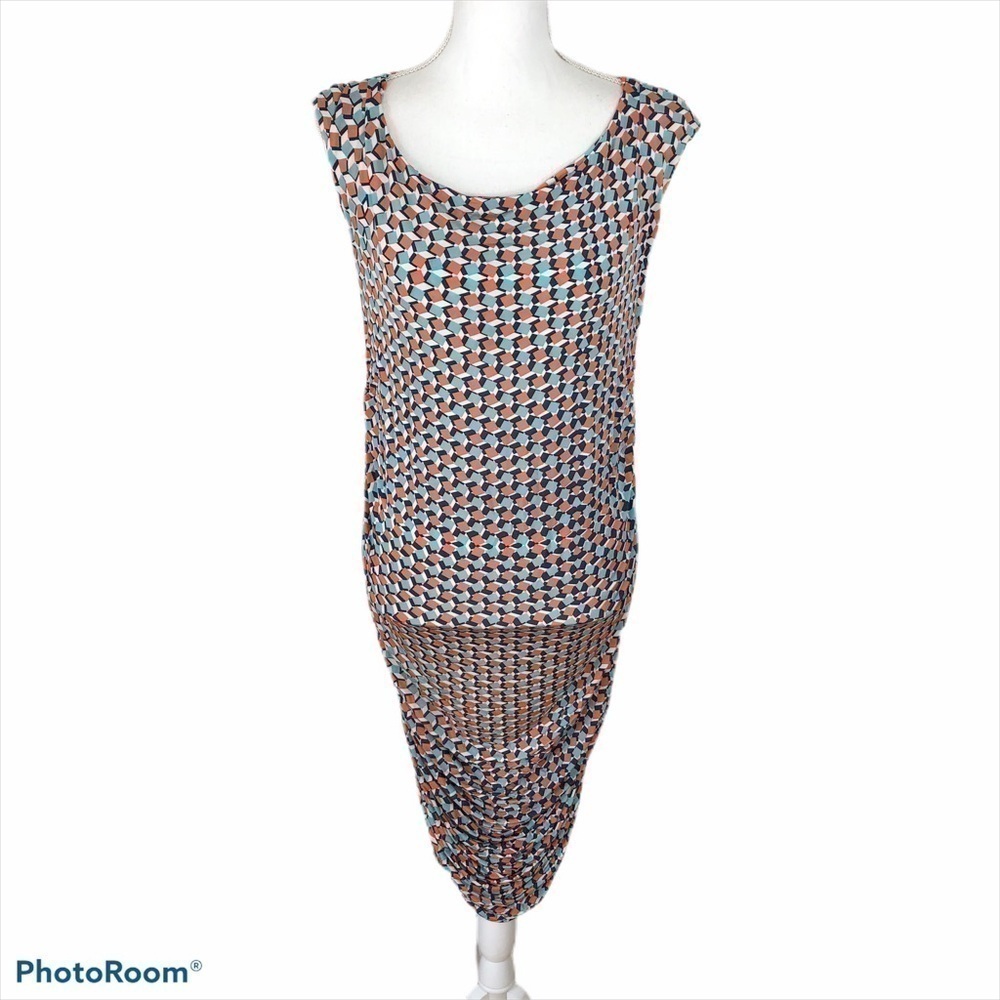 Leota Square Orange White Blue Maternity Large